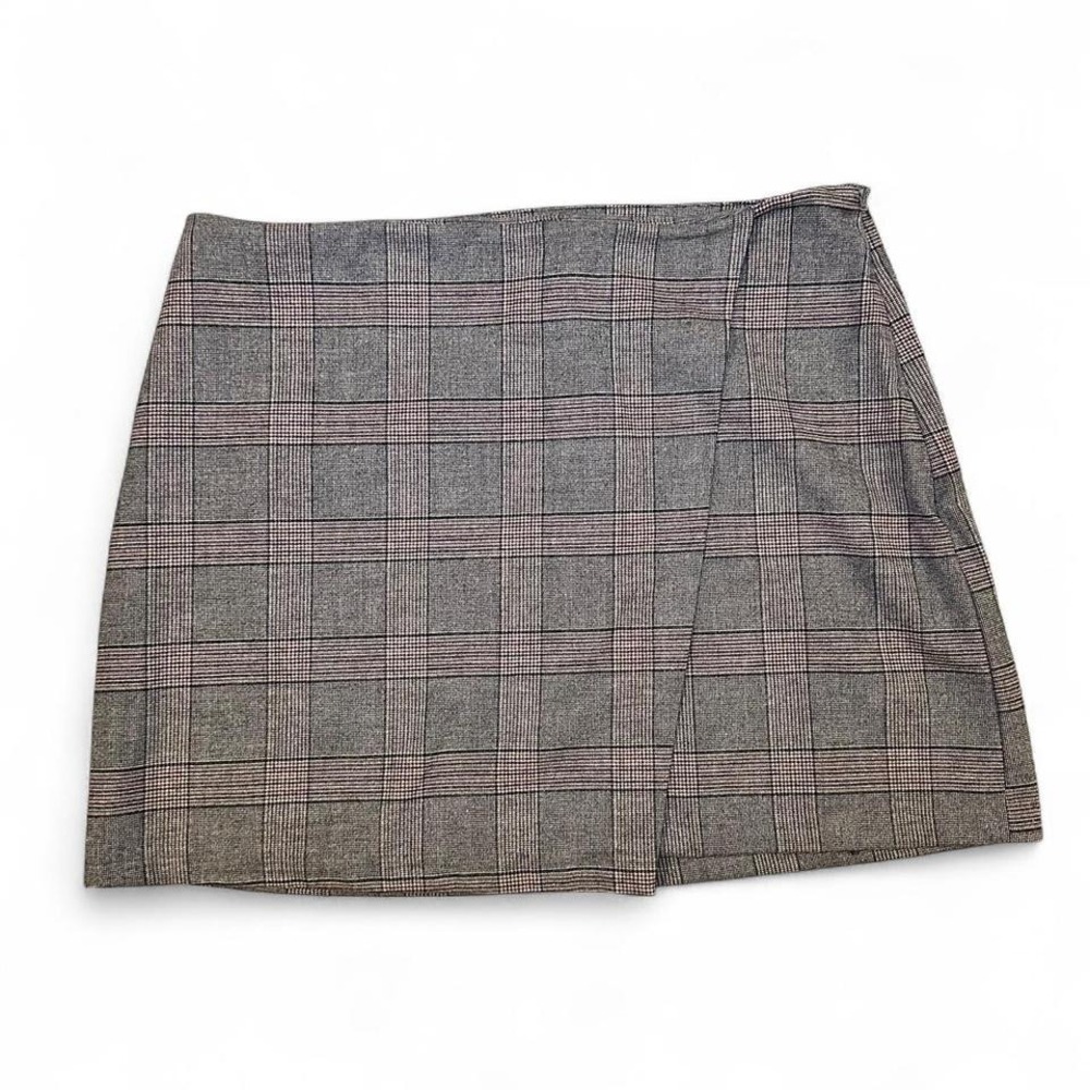 Brown Plaid Wrapped Mini Skirt Preppy Academia Schoolgirl Y2K